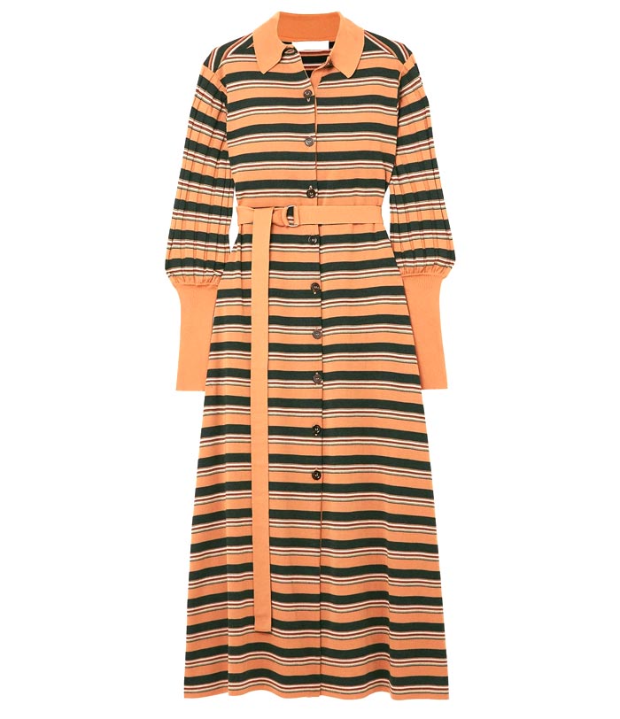 Striped Wool-blend Midi Dress - Chloé